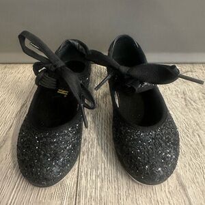 Black Glitter Bloch Tap Shoes Toddler Size 8